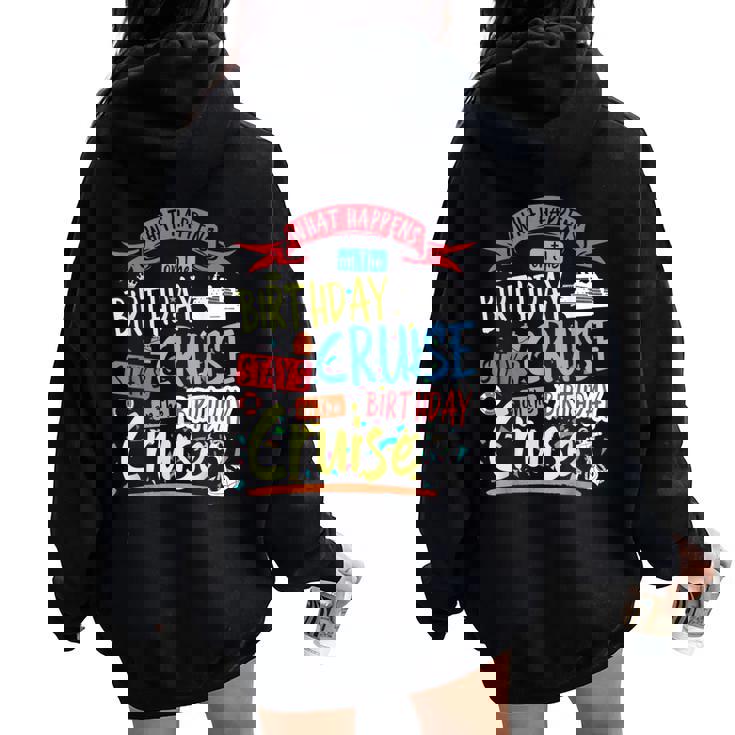 Novelty My Birthday Cruise Idea For & Couples Cruise Women Oversized Hoodie Back Print Novelty My Birthday Cruise Idea For & Couples Cruise Women Oversized Hoodie Back Print