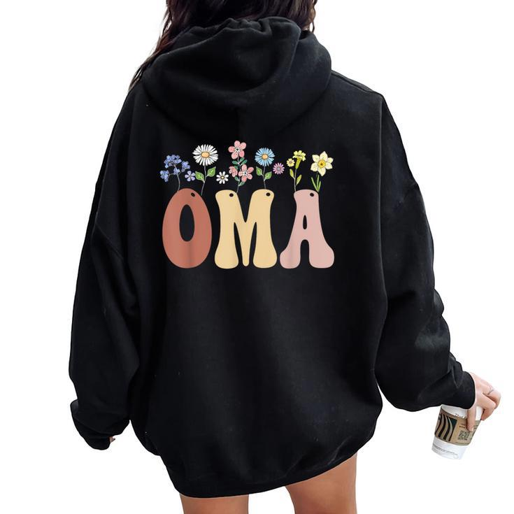 Oma Wildflower Floral Oma Women Oversized Hoodie Back Print
