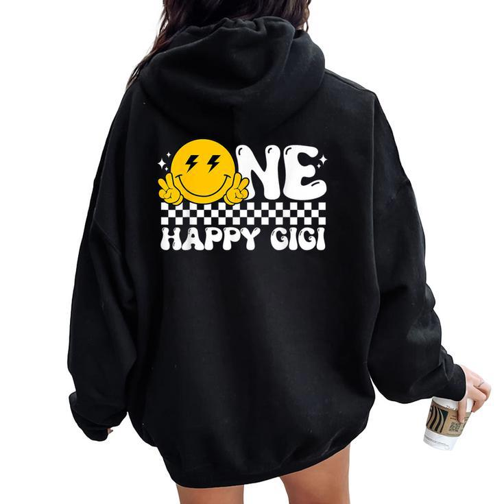 One Happy Dude Gigi Groovy 1St Birthday Family Matching Women Oversized Hoodie Back Print