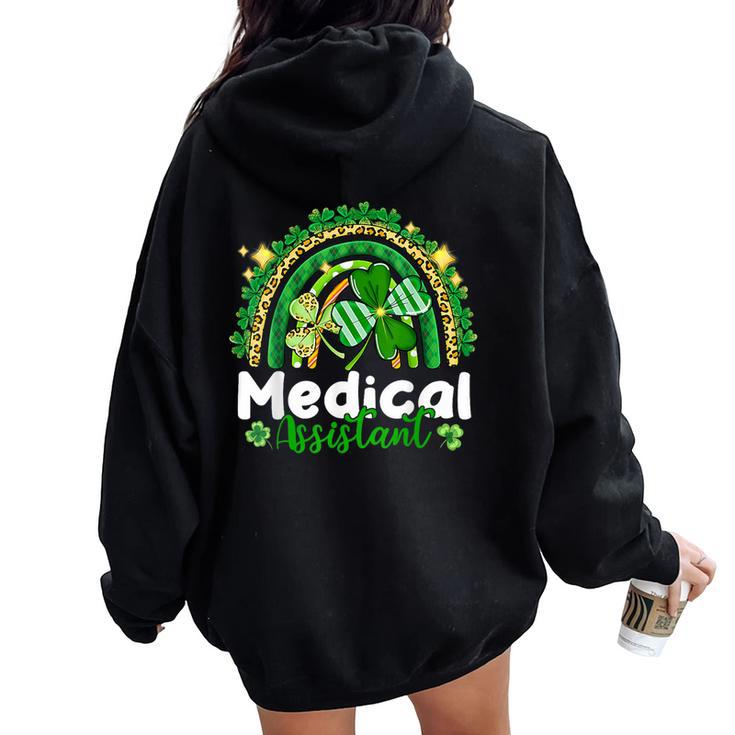 One Lucky Medical Assistant Rainbow St Patrick's Day Women Oversized Hoodie Back Print