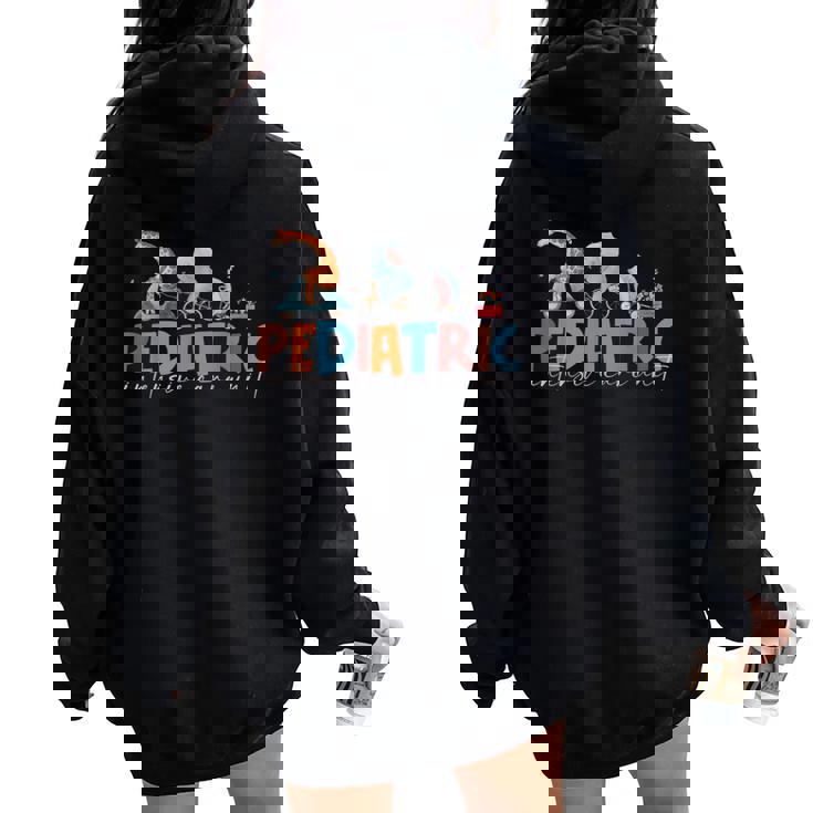 Pediatric Intensive Care Unit Cute Animals Groovy Picu Nurse Women Oversized Hoodie Back Print