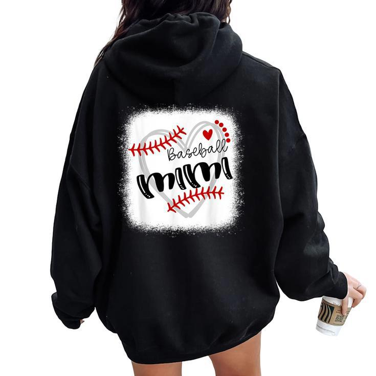 Personalized Baseball Heart Cute Mimi Baseball Women Oversized Hoodie Back Print