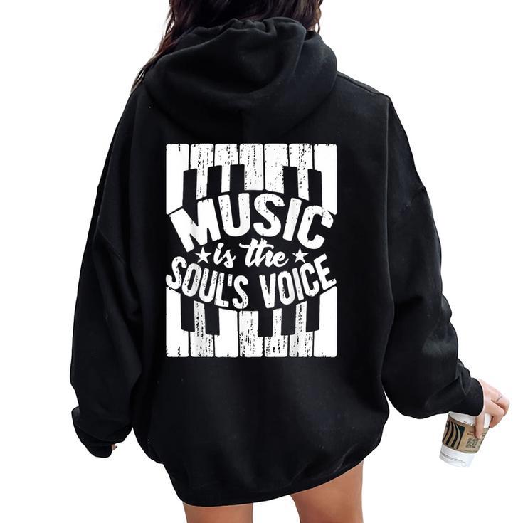 Pianist Piano Player For Soul Music Dad Mom Women Oversized Hoodie Back Print