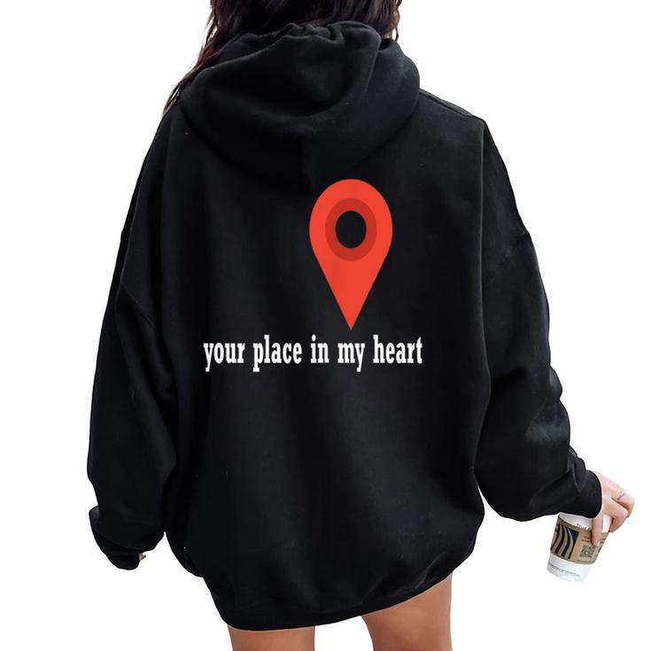 Your Place In My Heart- For Mom And Dad -Valentine's Day Women Oversized Hoodie Back Print