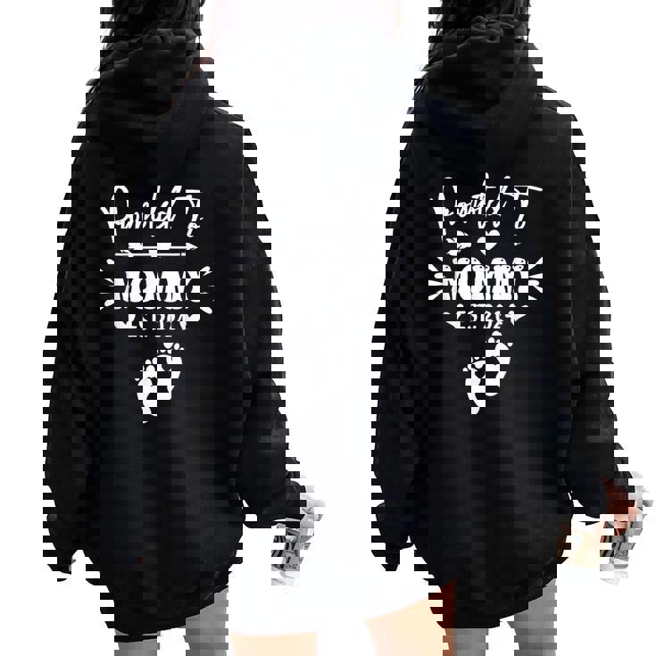 Promoted To Mommy Est 2024 New Grandma Grandmother Women Oversized Hoodie Back Print