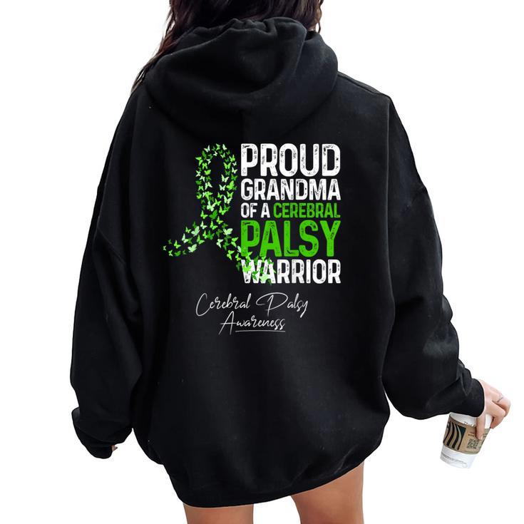 Proud Grandma Of A Cerebral Palsy Warrior Cp Awareness Women Oversized Hoodie Back Print