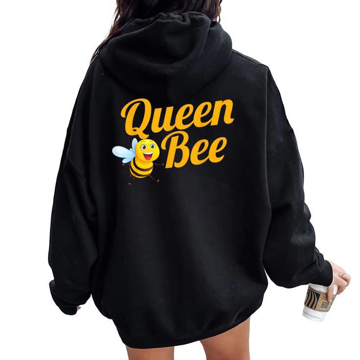 Queen Bee Bumble Bee Women Oversized Hoodie Back Print Thegiftio