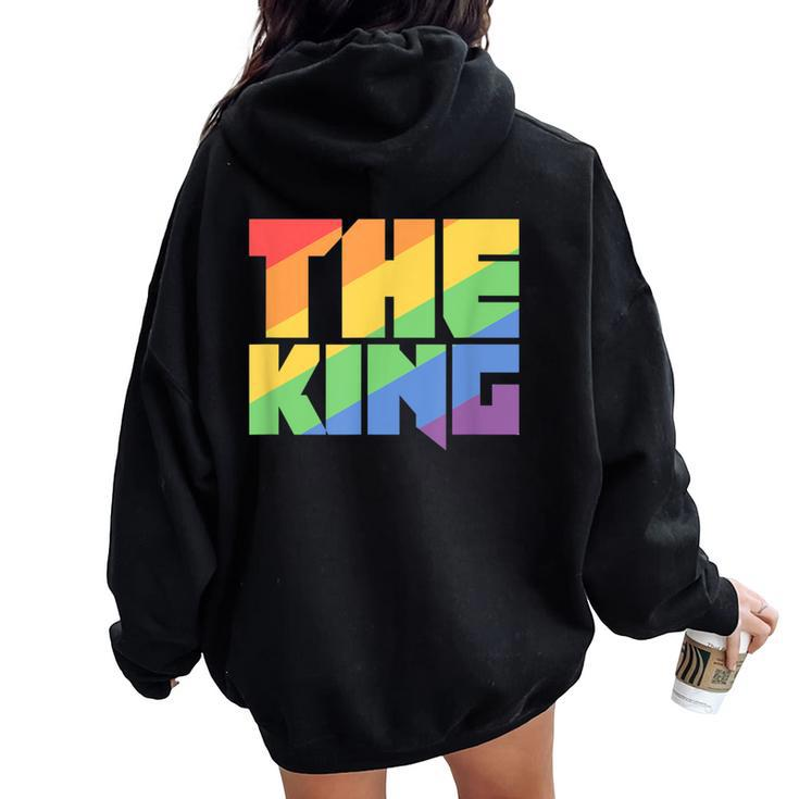 Rainbow Lgbtq Drag King Women Oversized Hoodie Back Print