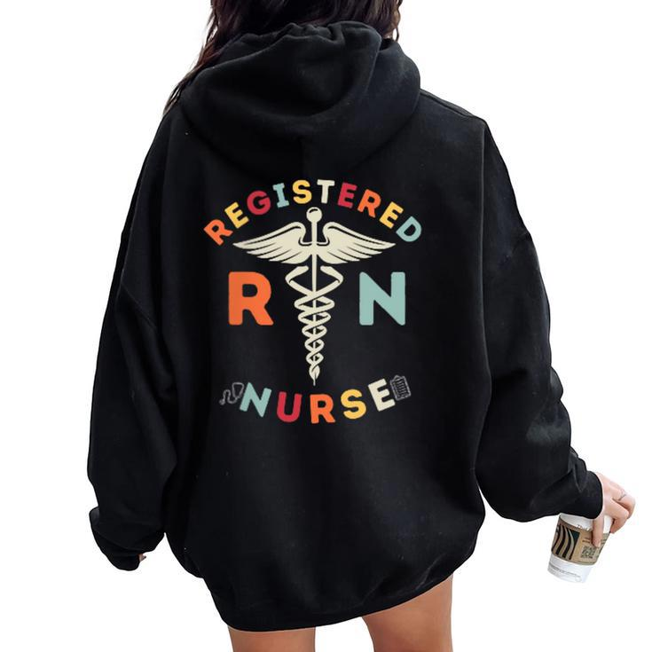 Registered Nurse Rn Nursing Nurse Women Oversized Hoodie Back Print