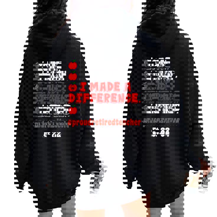 Retired Teacher Class Of 2024 Retirement School Women Oversized Hoodie Back Print