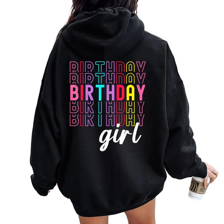Retro Birthday For Girl Awesome Cute Birthday Party Women Oversized Hoodie Back Print