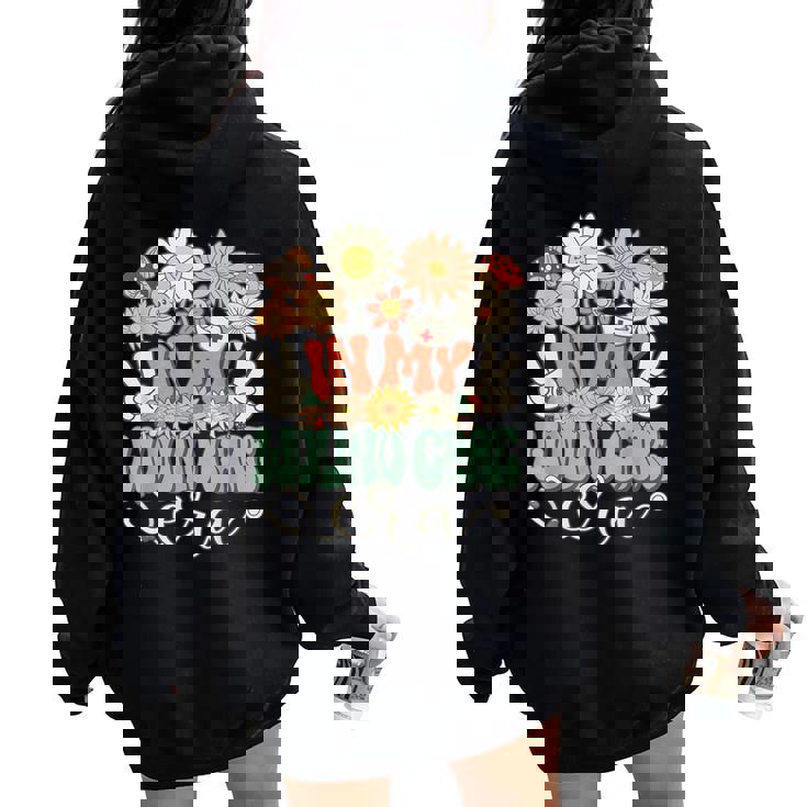 Retro Groovy In My Wound Care Era Nurse Floral Hippie Daisy Women Oversized Hoodie Back Print