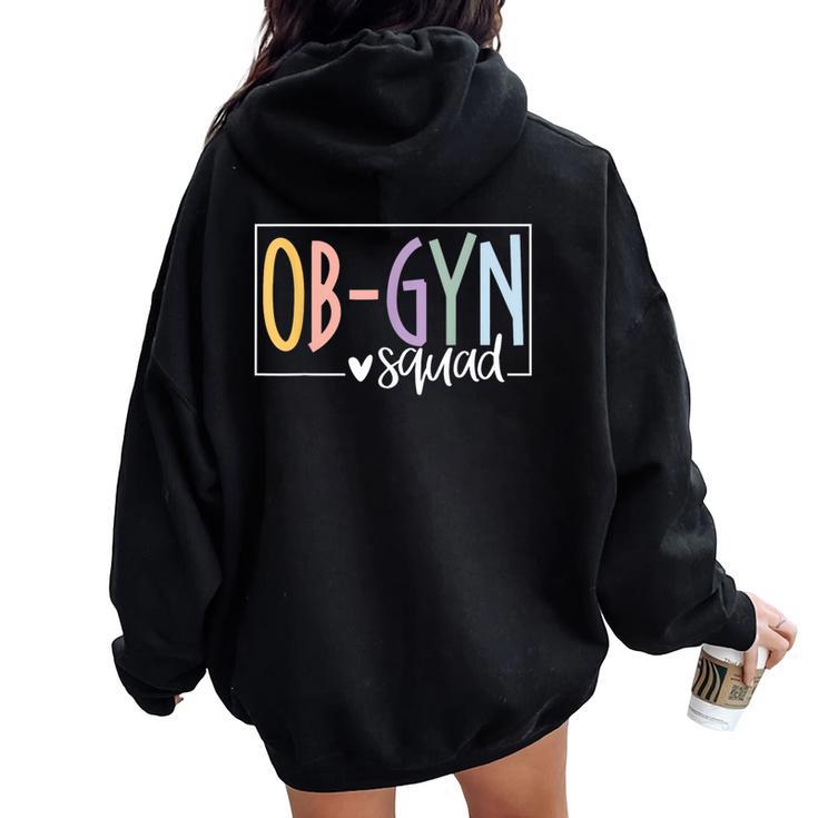 Retro Obgyn Squad Obstetrician Gynecologist Nurse Ob Gyn Women Oversized Hoodie Back Print