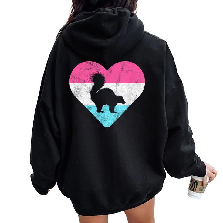 Retro Vintage Skunk For Or Girls Women Oversized Hoodie Back Print