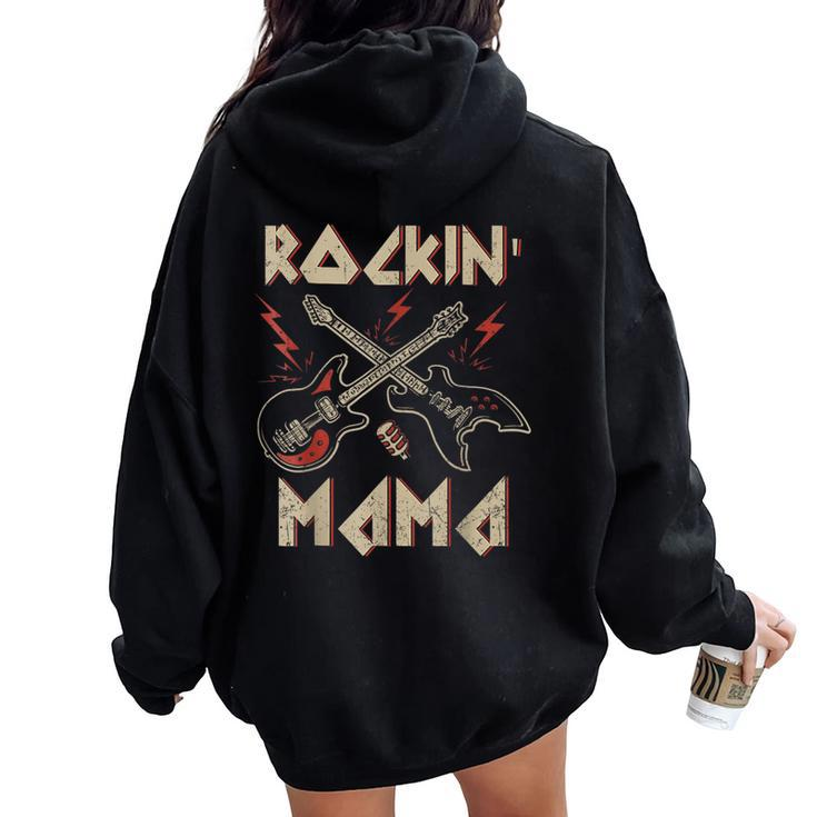 Rockin' Mama 1St Birthday Rockin' One Rock And Roll Star Women Oversized Hoodie Back Print