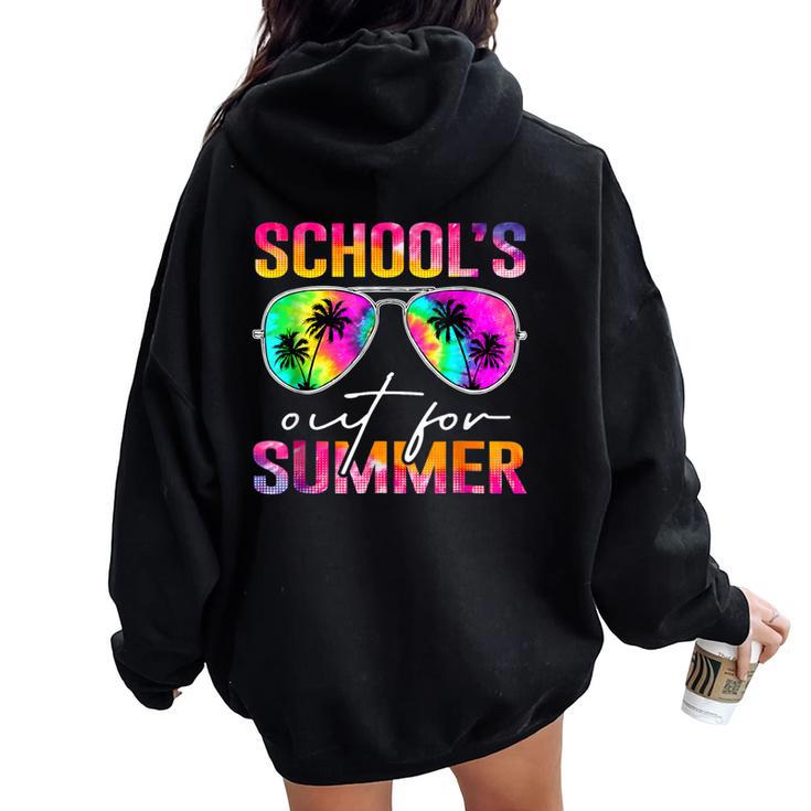 Schools Out For Summer Tie Dye Last Day Of School Teacher Women Oversized Hoodie Back Print