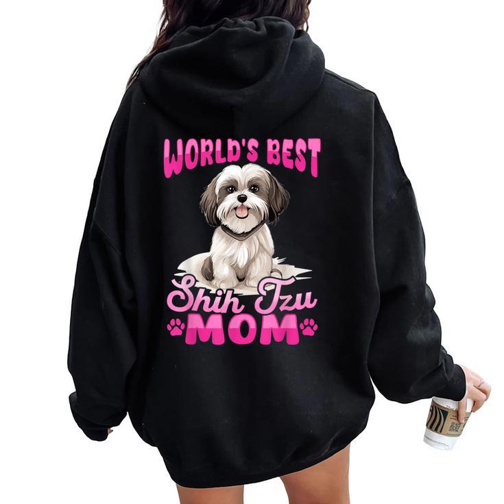 Shih Tzu Hsi Shih Dog Pet Dog Breed Best Shih Tzu Mom Women Oversized Hoodie Back Print