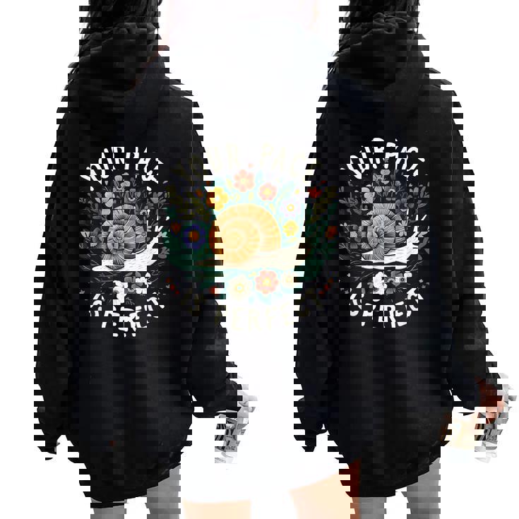 Snail Lover Cottagecore Forestcore Positive Quote Kid Women Oversized Hoodie Back Print