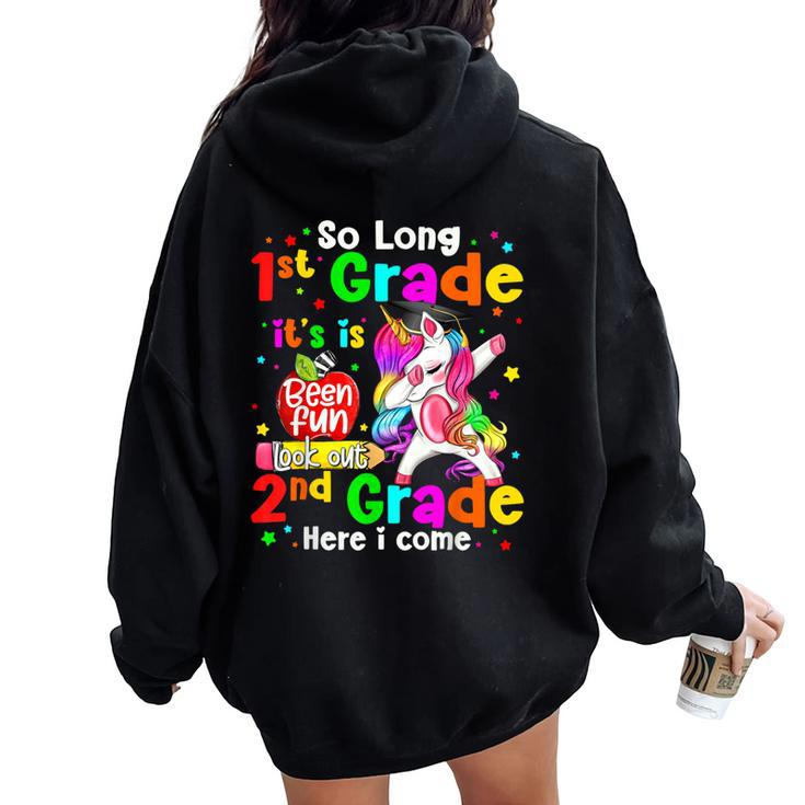 So Long 1St Grade Look Out 2Nd Grade Here I Come Unicorn Kid Women Oversized Hoodie Back Print