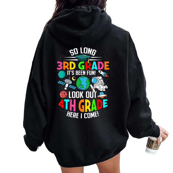 So Long 3Rd Grade Its Been Fun Graduation Astronaut Women Oversized Hoodie Back Print