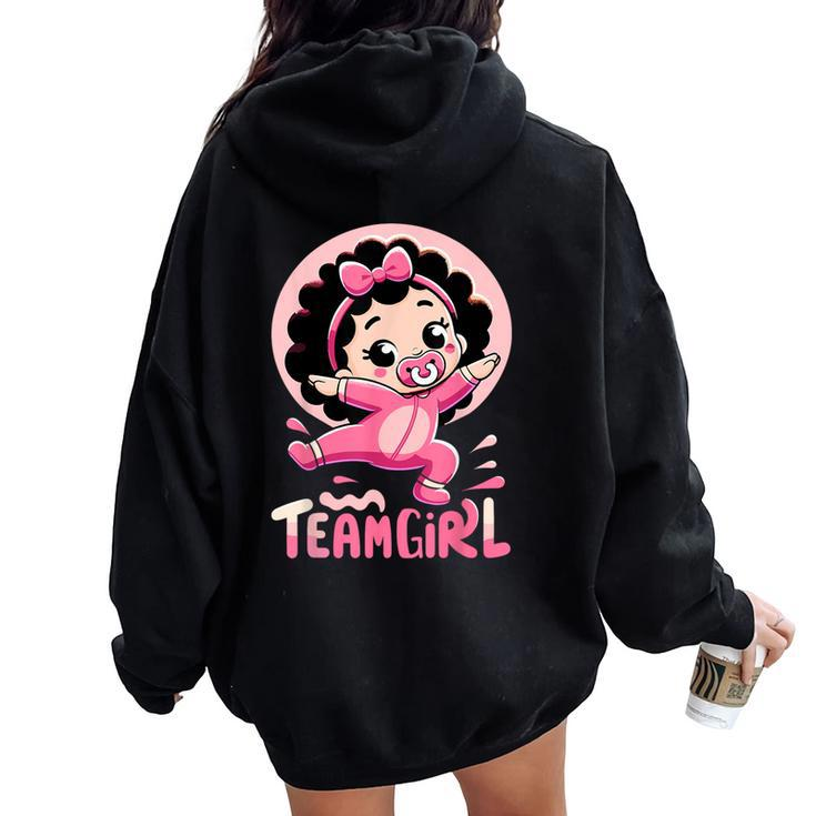 Team Girl Baby Gender Reveal Party Announcement Women Oversized Hoodie Back Print
