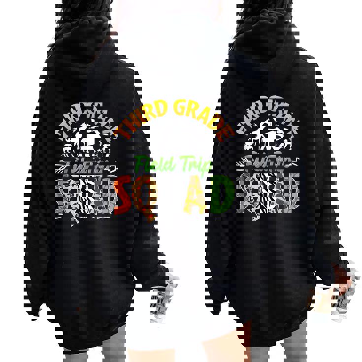 Third Grade Zoo Field Trip Squad Matching Teacher Students Women Oversized Hoodie Back Print Third Grade Zoo Field Trip Squad Matching Teacher Students Women Oversized Hoodie Back Print
