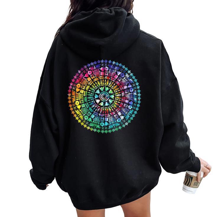 Tie Dye Mandala Sksksk And I Oop Save The Turtles Visco Girl Women Oversized Hoodie Back Print