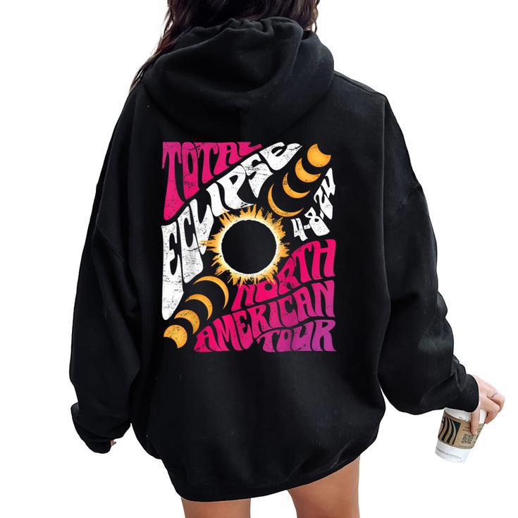 Total Eclipse 2024 Retro Groovy North American Tour Concert Women Oversized Hoodie Back Print