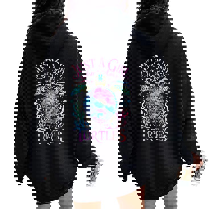 Turtle Sea Ocean Cute Just A Girl Who Loves Turtles Women Oversized Hoodie Back Print