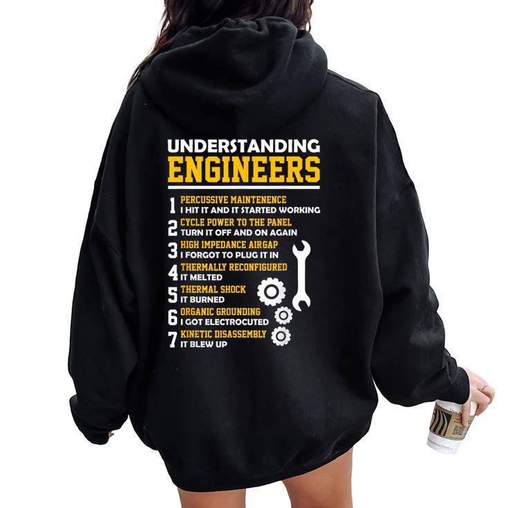 Understanding Engineers Sarcastic Engineering Women Oversized Hoodie Back Print