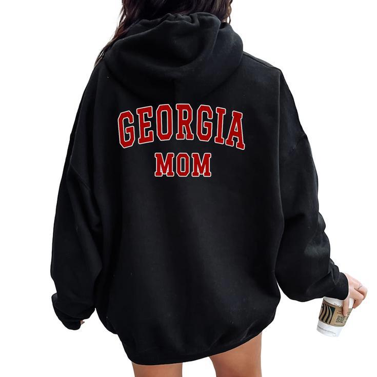 Varsity Souvenir Georgia State Mom Mother Women Oversized Hoodie Back Print