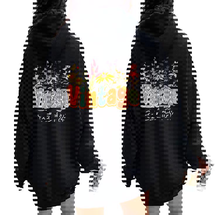 Vintage 1964 60Th Birthday Wildflower 60 Year Old Women Women Oversized Hoodie Back Print