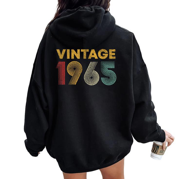 Vintage 1965 58Th Birthday 58 Years Old Women Oversized Hoodie Back Print