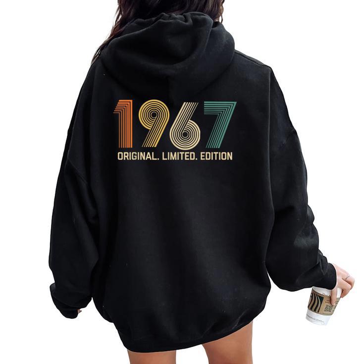 Vintage 1967 Birthday Retro 1967 For Born In 1967 Women Oversized Hoodie Back Print