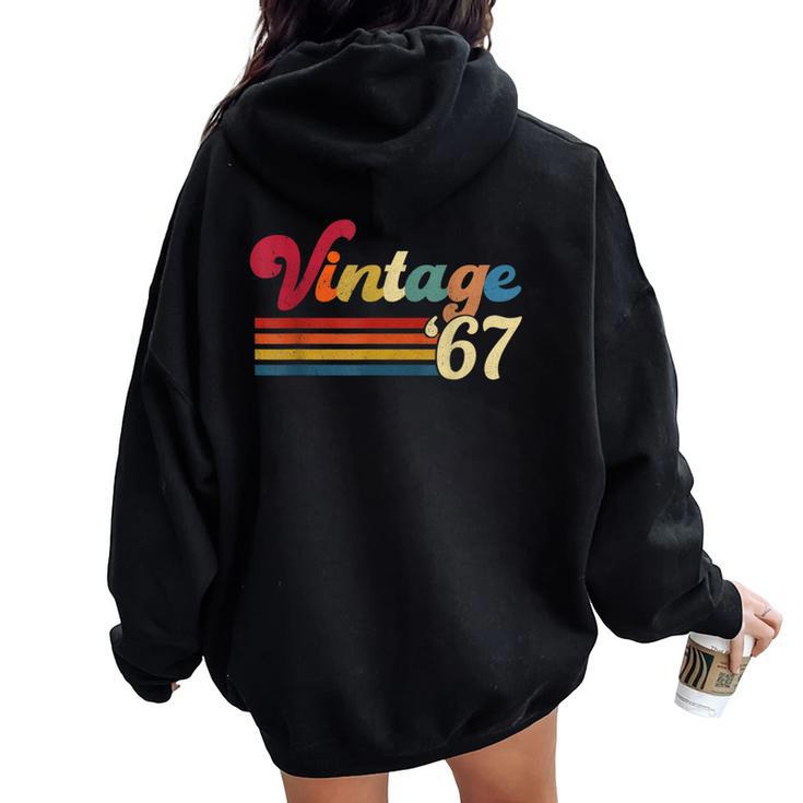Vintage 1967 Retro 55'S 55Th For B-Day Women Oversized Hoodie Back Print