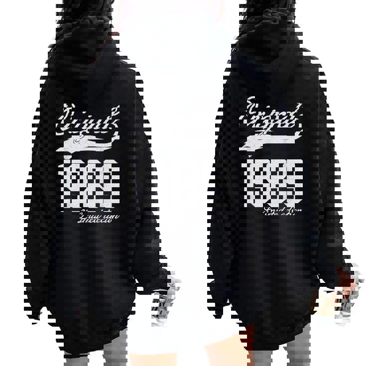 Vintage 1989 Original Parts 35Th Birthday Women Oversized Hoodie Back Print