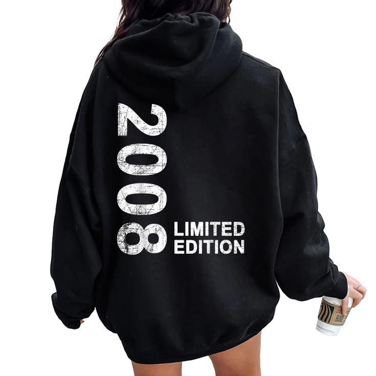 Vintage 2008 Boy Girl 16 Years Old 16Th Birthday Women Oversized Hoodie Back Print