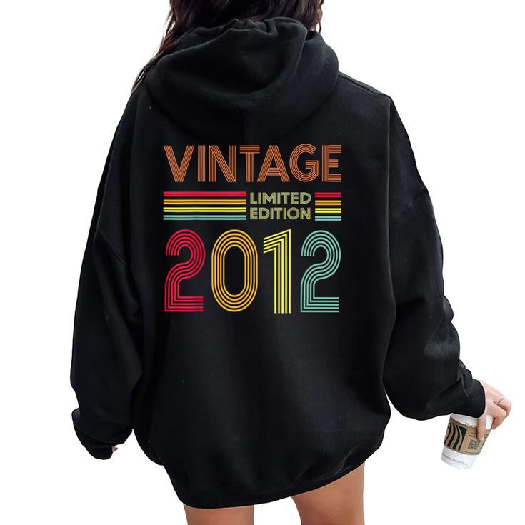 Vintage 2012 12 Years Old Boys And Girls 12Th Birthday Women Oversized Hoodie Back Print