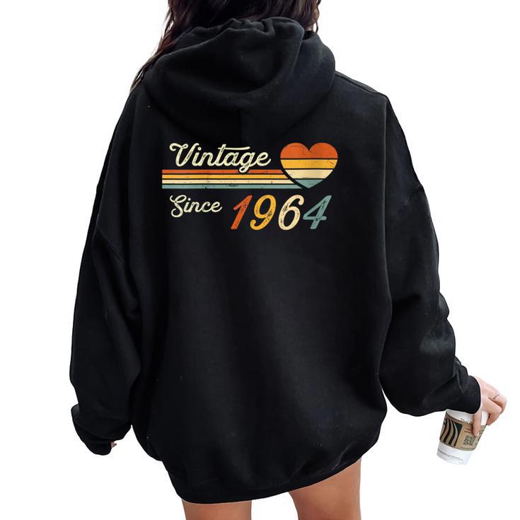 Vintage Born In 1964 Birthday Ladies Women Oversized Hoodie Back Print