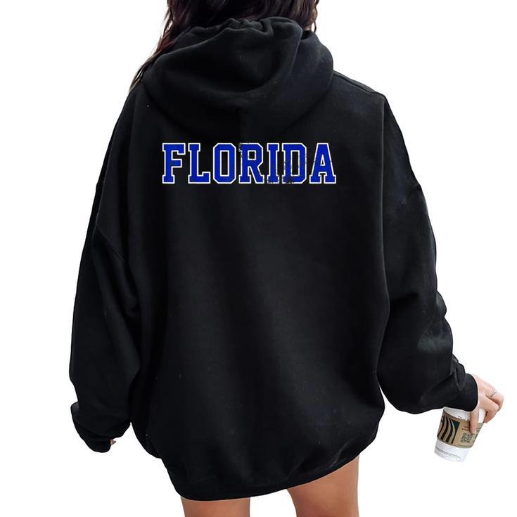 Vintage Florida Florida Orange Retro Worn Fl Women Oversized Hoodie Back Print