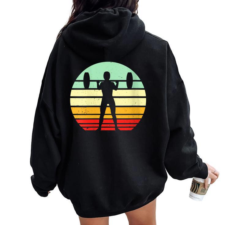 Vintage Workout Fitness Gym Motivational Retro Weightlifting Women Oversized Hoodie Back Print
