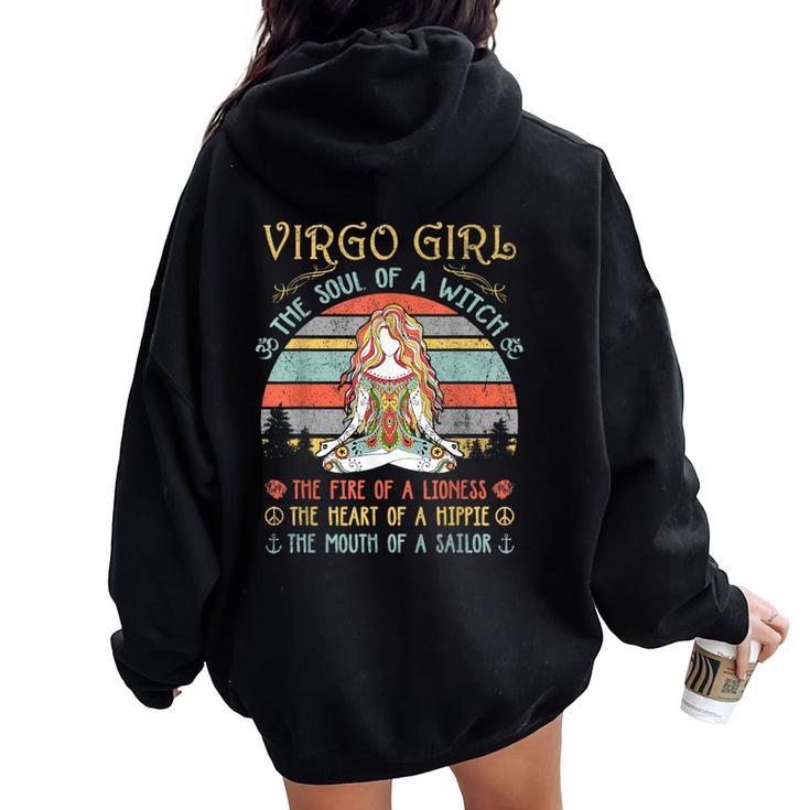 Virgo Girl The Soul Of A Witch Vintage Birthday Women Oversized Hoodie Back Print
