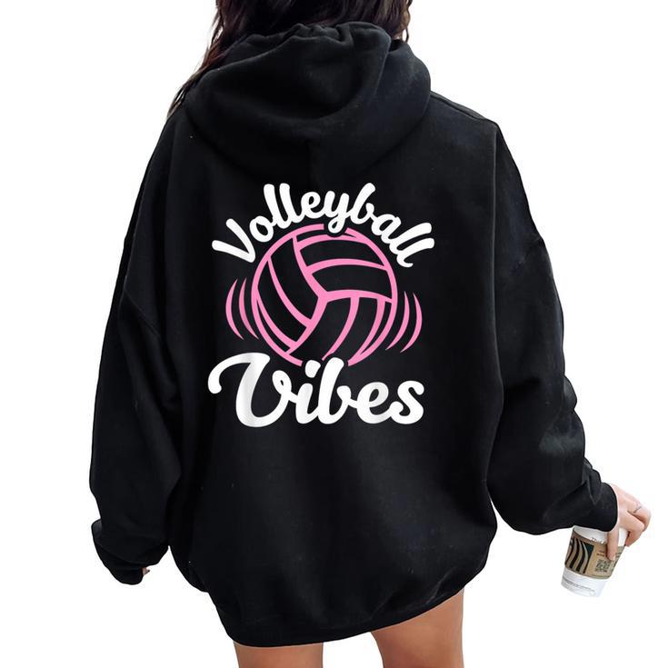 Volleyball Vibes Volleyball For Girls Ns Women Women Oversized Hoodie Back Print