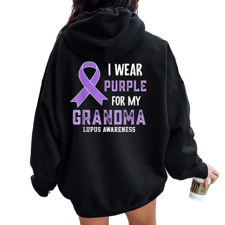 I Wear Purple For My Grandma Lupus Awareness Women Oversized Hoodie Back Print