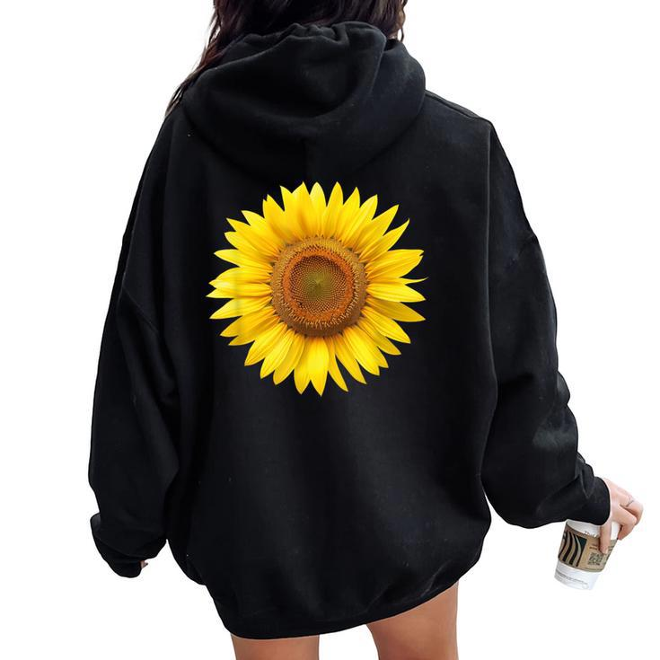 Yellow Sunflower Floral Flower Women Oversized Hoodie Back Print