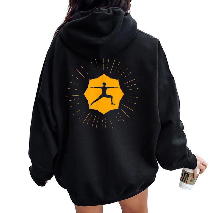 Yoga Zen Meditation Woman Pose Silhoutte Women Oversized Hoodie Back Print