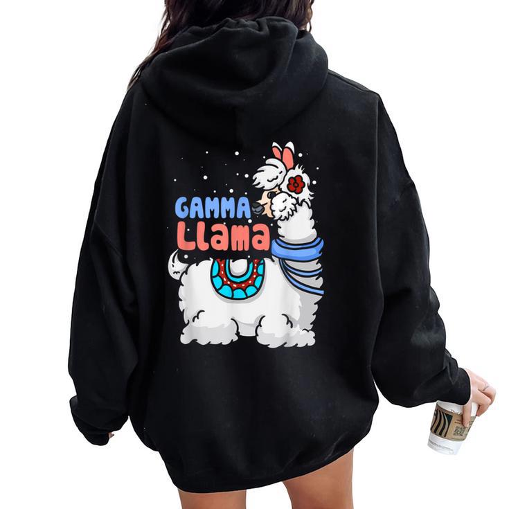 Gamma Llama Matching Family Christmas Pajamas Women Oversized Hoodie Back Print