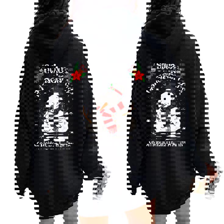 Surviving The Teacher Lifes One Meltdown At A Time Christmas Women Oversized Hoodie Back Print