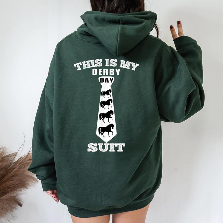 This Is My Derby Day Suit Horse Racing Horse Lover Women Oversized Hoodie Back Print Thegiftio UK