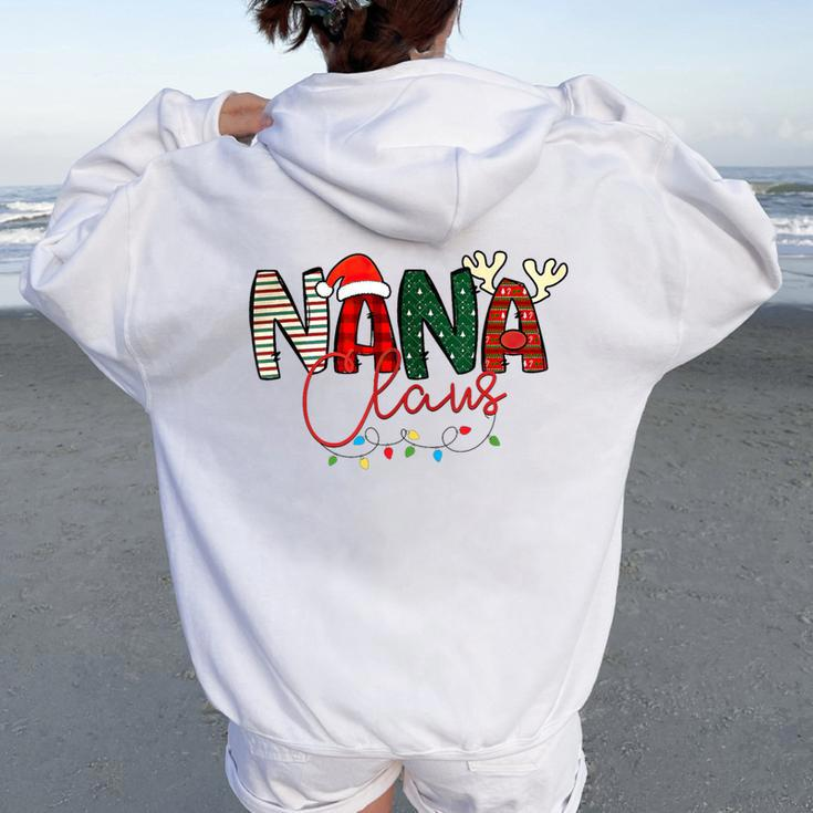 Nana Claus Ugly Christmas Sweater Merry Xmas Outfitt Women Oversized Hoodie Back Print